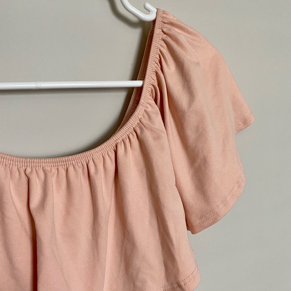 Off Shoulder Ruffle Bodysuit - Picture 2 of 3